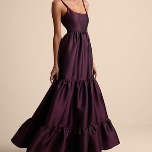 Lulus Avalie Plum Purple Tiered Bustier Maxi Dress - Size XS